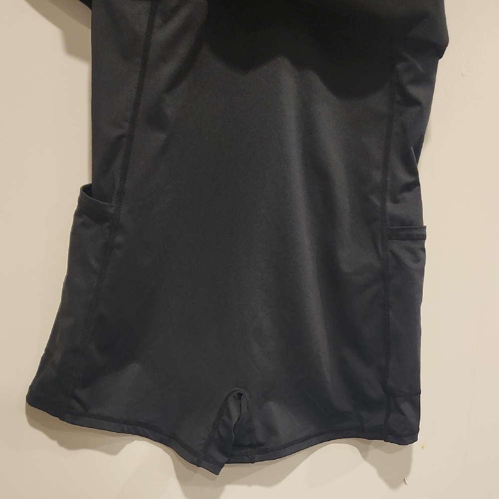 Halara Black Ribbed Racerback Dress With Shorts - Picture 4 of 6